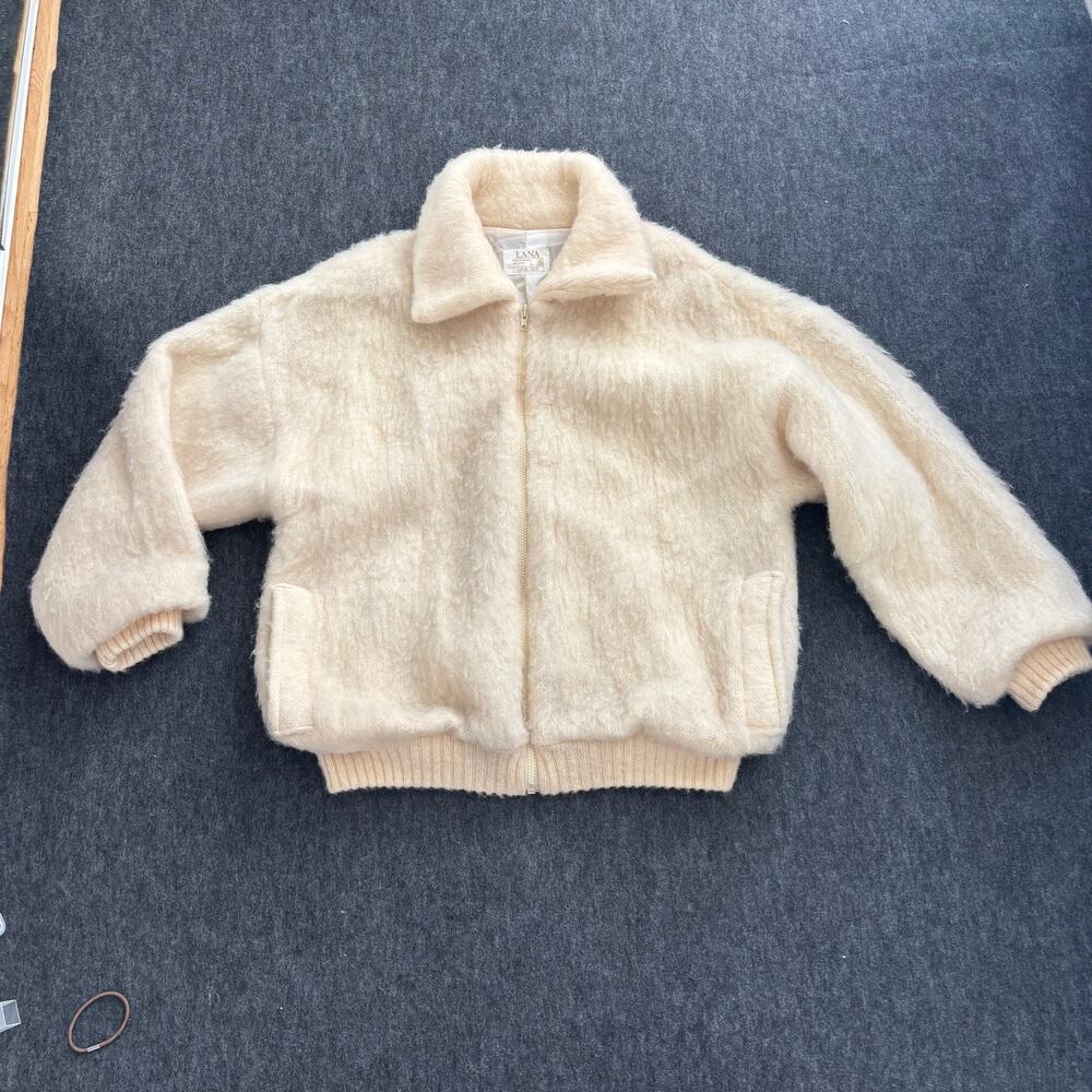 VINTAGE LANA ICELANDIC WOOL ZIP-UP CARDIGAN KNIT JACKET RARE WOMEN SIZE LARGE - Picture 3 of 11